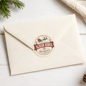 Kerstman slee rit Vintage Kerstmis Ronde Sticker