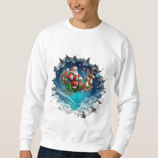 Kerstman slee Santa Claus kerst Trui (Voorkant)