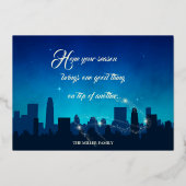 Kerstman slee slee Kerstmis Folie Feestdagenkaart (Achterkant)