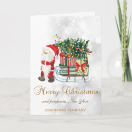 Kerstman,Slee,Sparboom,Cadeaus,Bokeh Feestdagen Kaart