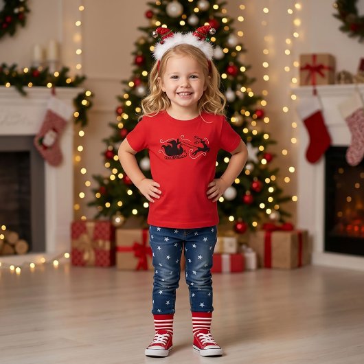 Kerstman slee van Kerstmis T-shirt