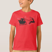 Kerstman slee van Kerstmis T-shirt (Voorkant)