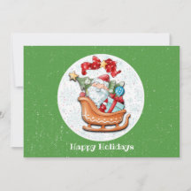 Kerstman slee van vakantiekaart