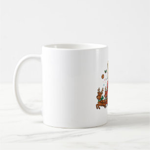 Kerstman slee voedseltruck grappige kunst koffiemok