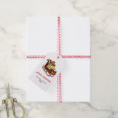 Kerstman slee vol met Cadeaus, kerst Cadeaulabel (Met Touw)