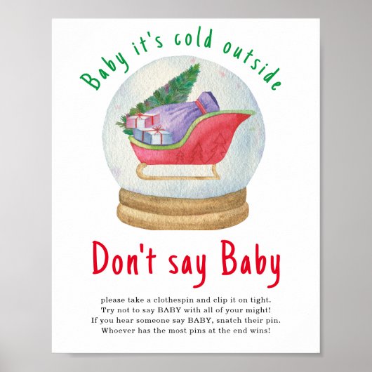 Kerstman slee - Zeg geen baby Poster (Voorkant)