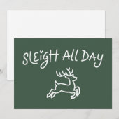 Kerstman sleeën de hele dag Funny Christmas Holida Feestdagenkaart (Voorkant / Achterkant)