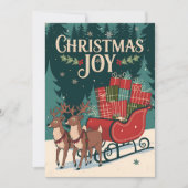 Kerstman Sleigh Deer kerstkaarten Feestdagenkaart (Voorkant)