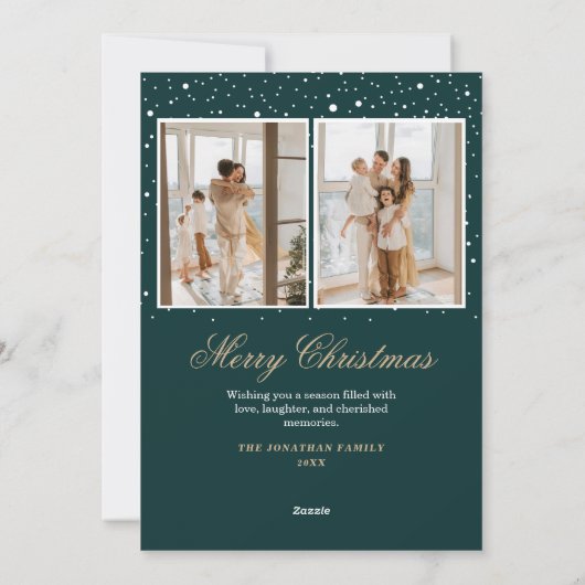 Kerstman Sleigh Deer kerstkaarten Feestdagenkaart (Achterkant)