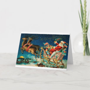  kerstman Sleigh Feestdagen Kaart