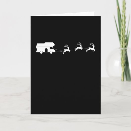 Kerstman Sleigh Motorhome Kerstcadeau Kaart (Voorkant)