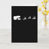 Kerstman Sleigh Motorhome Kerstcadeau Kaart (Gele Bloem)