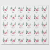 Kerstman, Sleigh, Pinguïn, Bos Cadeaupapier (Vlak)