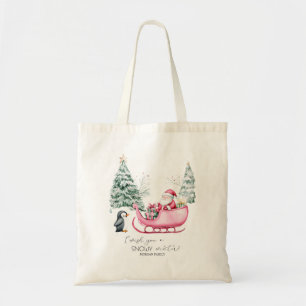 Kerstman, Sleigh, Pinguïn, Bos Tote Bag