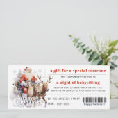Kerstman Sleigh Rendier Kerstcadeau Coupon Feestdagenkaart (Staand voorkant)