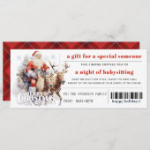 Kerstman Sleigh Rendier Kerstcadeau Coupon Feestdagenkaart (Voorkant / Achterkant)