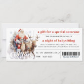 Kerstman Sleigh Rendier Kerstcadeau Coupon Feestdagenkaart (Voorkant)