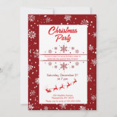 Kerstman Sleigh & Snowflakes Kerstfeest Kaart (Voorkant)