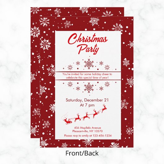 Kerstman Sleigh & Snowflakes Kerstfeest Kaart