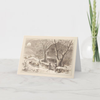 Kerstman Sleighs in Moonlight Kaart