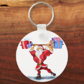 Kerstman Sleutelhanger Bodybuilder kerstman met ca (Achterkant)