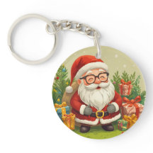 Kerstman sleutelhanger charme 