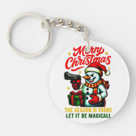 Kerstman-sleutelhanger voor verzamelaars Edgy Kers Sleutelhanger