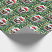 Kerstman Sloth in het regenwoud Cadeaupapier (Hoek)