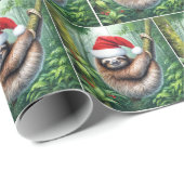 Kerstman Sloth in het regenwoud Cadeaupapier (Rol Hoek)
