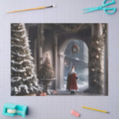 Kerstman sluipen weg Kerstmis Magic Gift Wrap Tissuepapier (Craft)