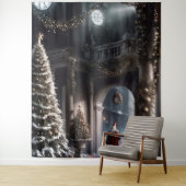 Kerstman sluipen weg Kerstmis Magic Wall Art Wandkleed (In situ)