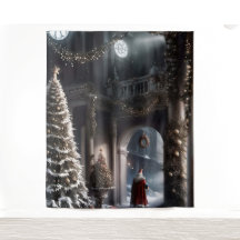 Kerstman sluipen weg Kerstmis Magic Wall Art