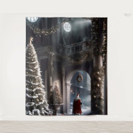 Kerstman sluipen weg Kerstmis Magic Wall Art Wandkleed