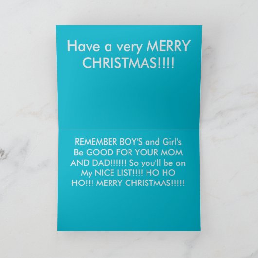 Kerstman sluit kerst Kaart op College Lane (Binnen)