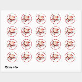 Kerstman Sneeuw Engel Kerststicker Ronde Sticker (Vel)