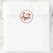 Kerstman Sneeuw Engel Kerststicker Ronde Sticker (Tas)