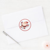 Kerstman Sneeuw Engel Kerststicker Ronde Sticker (Envelop)