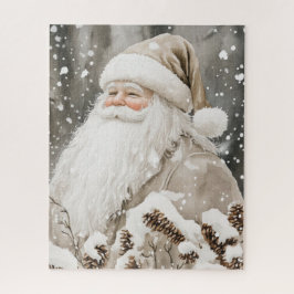 Kerstman Sneeuw Grove bomen Legpuzzel