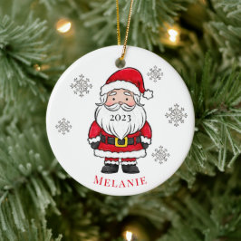Kerstman Sneeuw Jaar Kerstboom Vakantienaam Keramisch Ornament