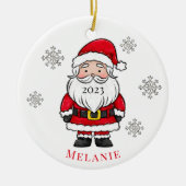 Kerstman Sneeuw Jaar Kerstboom Vakantienaam Keramisch Ornament (Voorkant)