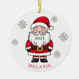 Kerstman Sneeuw Jaar Kerstboom Vakantienaam Keramisch Ornament