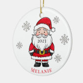 Kerstman Sneeuw Jaar Kerstboom Vakantienaam Keramisch Ornament (Links)