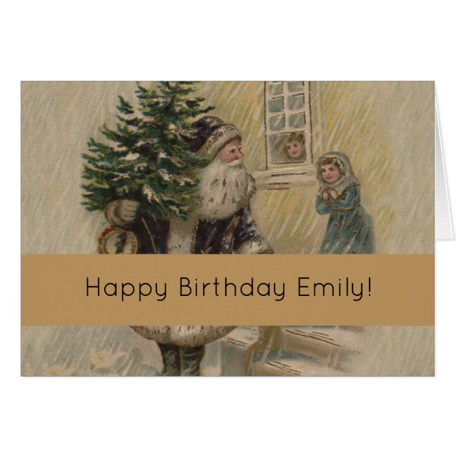 Kerstman Sneeuw Kerstboom (Voorkant Horizontaal)