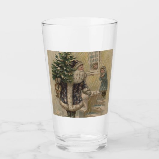 Kerstman Sneeuw Kerstboom Glas (Voorkant)