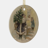 Kerstman Sneeuw Kerstboom Keramisch Ornament (Rechts)