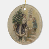 Kerstman Sneeuw Kerstboom Keramisch Ornament (Links)