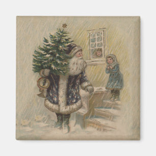 Kerstman Sneeuw Kerstboom Magneet