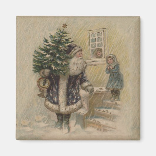 Kerstman Sneeuw Kerstboom Magneet (Voorkant)