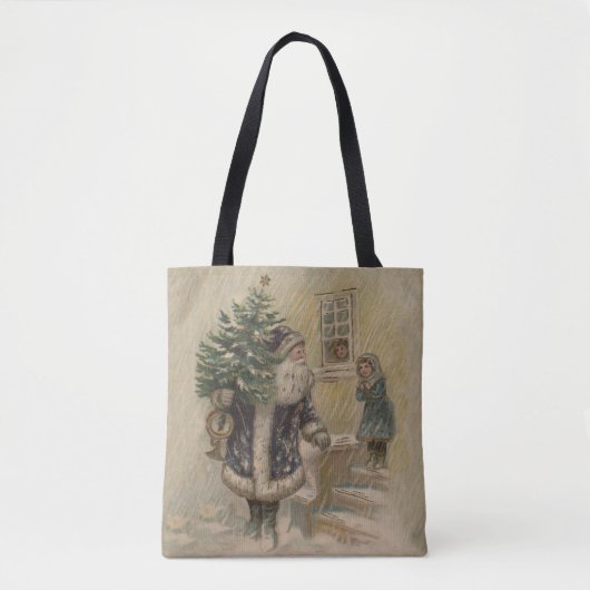 Kerstman Sneeuw Kerstboom Tote Bag (Voorkant)