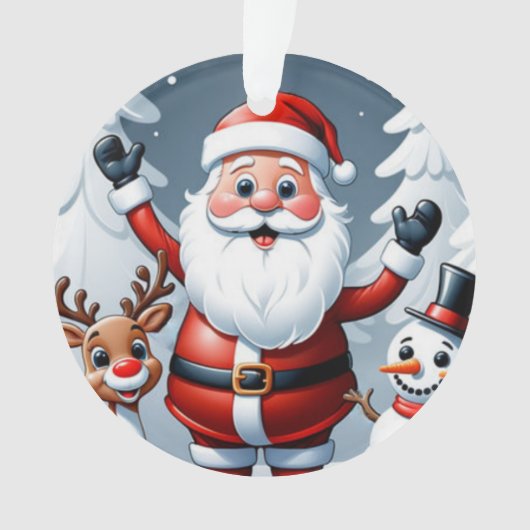 Kerstman, sneeuwman en Ralph de Rendier Holiday Or Ornament (voorkant)